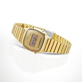 Reloj Digital Casio Vintage de Acero Inoxidable para Mujer LA-670WGA-9 Dorado Fondo Dorado